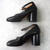 Maison Margiela tabi ankle strap leather heel pumps in black size 40