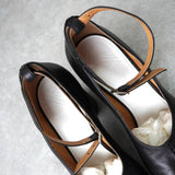 メゾン マルジェラ tabi タビ アンクルストラップ レザー ヒール パンプス ブラック サイズ40 - NEWSED