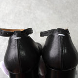 メゾン マルジェラ tabi タビ アンクルストラップ レザー ヒール パンプス ブラック サイズ40 - NEWSED