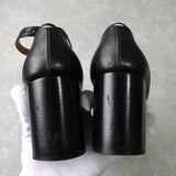 メゾン マルジェラ tabi タビ アンクルストラップ レザー ヒール パンプス ブラック サイズ40 - NEWSED