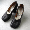 Maison Margiela tabi ankle strap leather heel pumps in black size 40