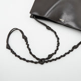 ジルサンダー TANGLE MEDIUM タングル レザー ショルダーバッグ ダークブラウン - NEWSED