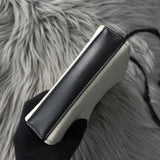 ジルサンダー TANGLE SMALL タングル スモール キャンバス / レザー ショルダーバッグ アイボリー / ブラック - NEWSED