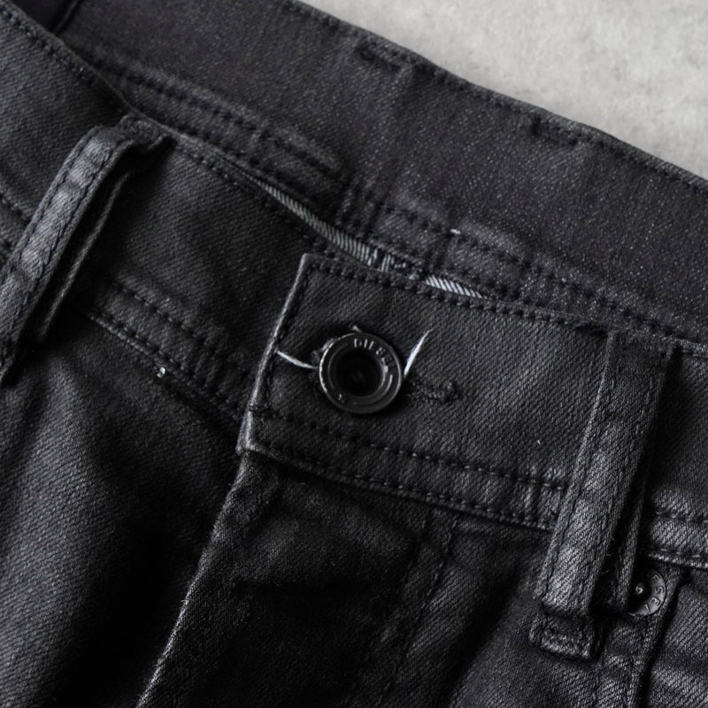 ディーゼル TEPPHAR ブラック コーティング ストレッチ デニム - NEWSED