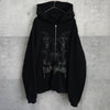 THERMAL LAYERED ZIP HOODIE ジュンナカヤマ サーマル ジップアップ フーディー パーカー ブラック