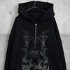 THERMAL LAYERED ZIP HOODIE ジュンナカヤマ サーマル ジップアップ フーディー パーカー ブラック