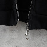THERMAL LAYERED ZIP HOODIE ジュンナカヤマ サーマル ジップアップ フーディー パーカー ブラック - NEWSED