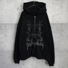 THERMAL LAYERED ZIP HOODIE ジュンナカヤマ サーマル ジップアップ フーディー パーカー ブラック