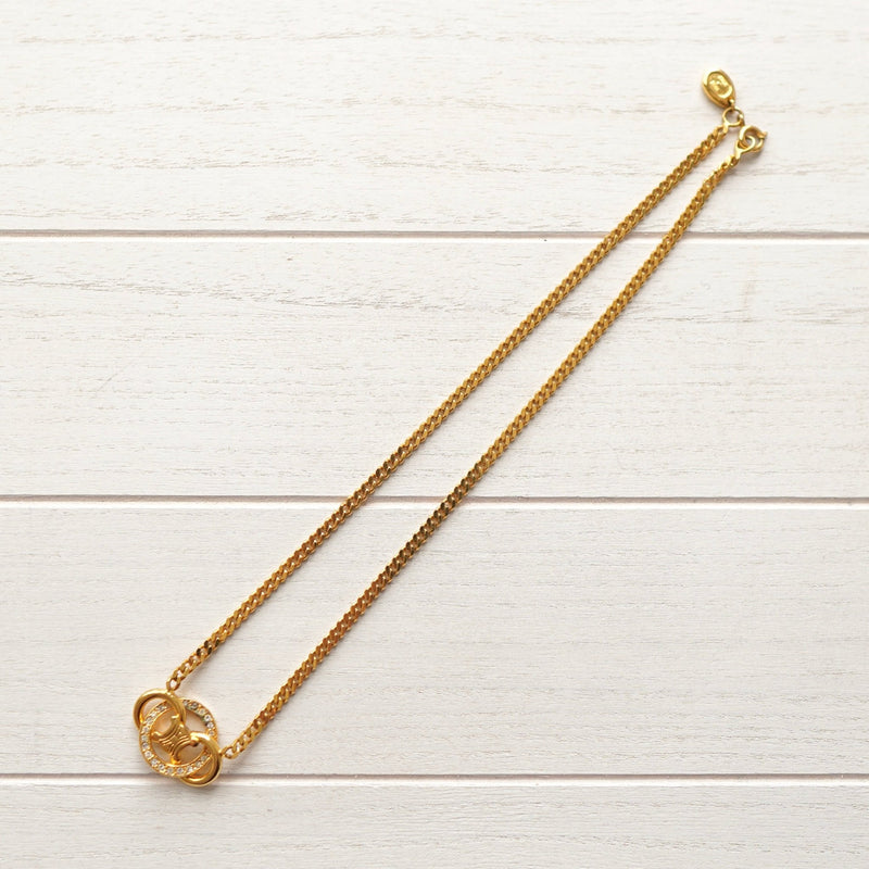 Triomphe Rhinestone Gold Necklace｜Made in Italy - NEWSED