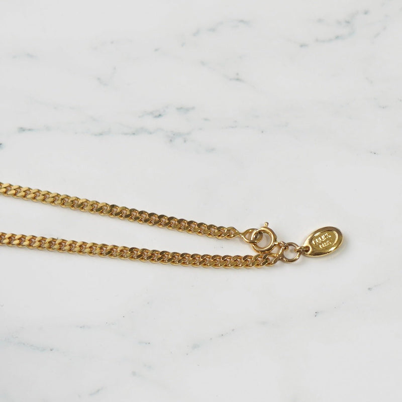 Triomphe Rhinestone GP Gold Necklace - NEWSED
