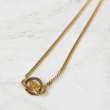 Triomphe Rhinestone GP Gold Necklace - NEWSED