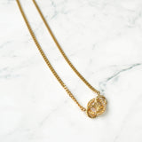 Triomphe Rhinestone GP Gold Necklace - NEWSED