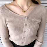 Triomphe Rhinestone GP Gold Necklace - NEWSED