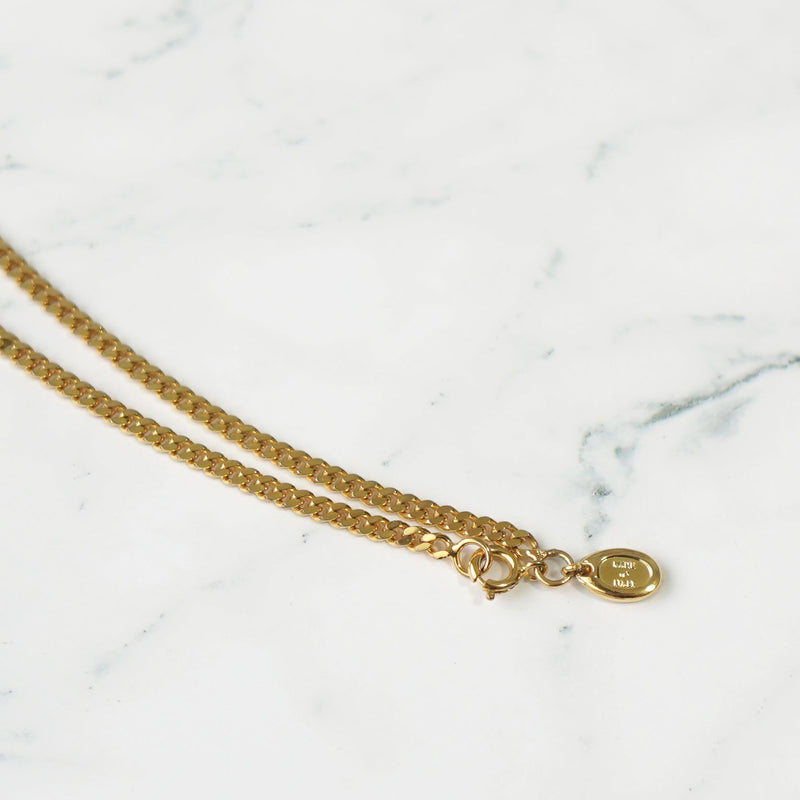 Triomphe Rhinestone GP Gold Necklace - NEWSED
