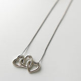 Triple Hearts Silver Necklace - NEWSED