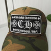 クロムハーツ TRUCKER CAP CHパッチ トラッカー クロスボール付き カモ柄 メッシュ キャップ 帽子 カーキ