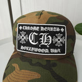 クロムハーツ TRUCKER CAP CHパッチ トラッカー クロスボール付き カモ柄 メッシュ キャップ 帽子 カーキ - NEWSED