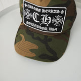 クロムハーツ TRUCKER CAP CHパッチ トラッカー クロスボール付き カモ柄 メッシュ キャップ 帽子 カーキ - NEWSED