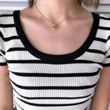 Twist Circle Top Gold Necklace - NEWSED