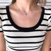 Twist Circle Top Silver Necklace