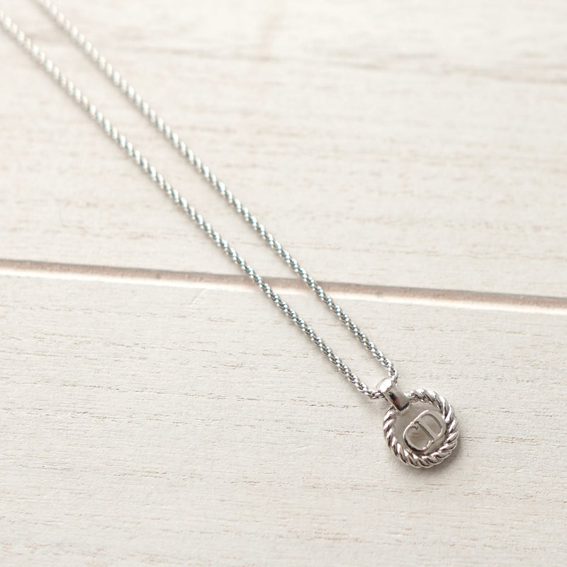 Twist Circle Top Silver Necklace - NEWSED