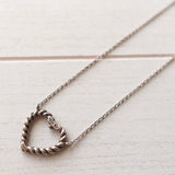 Twist Heart Silver Necklace - NEWSED