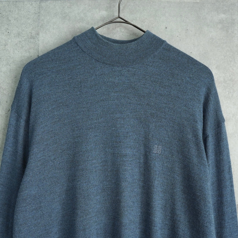 ジバンシィ 4Gロゴ モックネック ニット ブルー