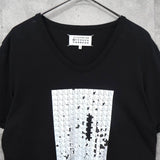 メゾンマルジェラ Uネック パズル Tシャツ ブラック - NEWSED