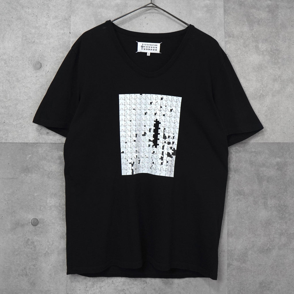 Maison Margiela U-neck Puzzle T-shirt in black