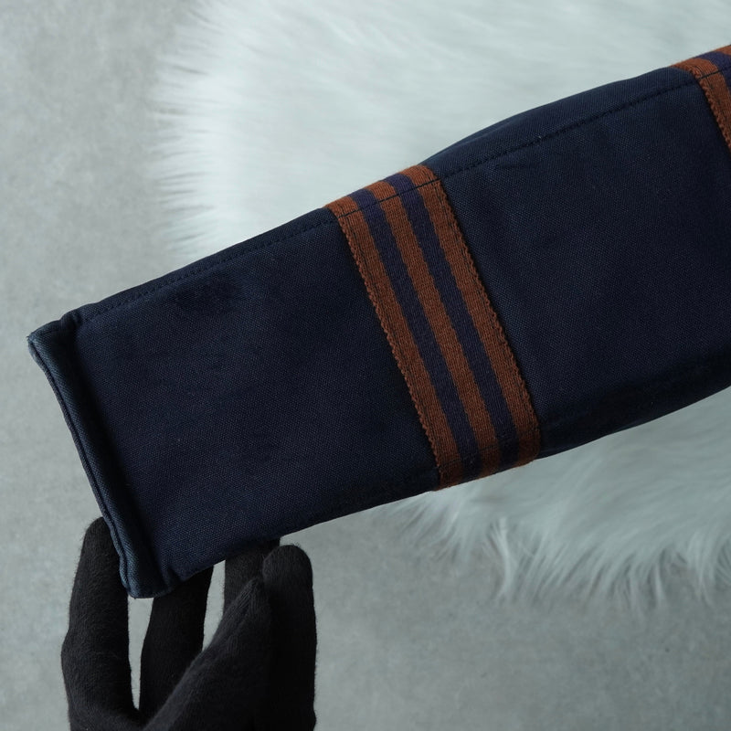 エルメス フールトゥMM キャンバス ハンドバッグ ネイビー / ブラウン