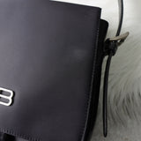 バレンシアガ BBロゴ ナイロン / レザー ワンショルダーバッグ ハンドバッグ ブラック