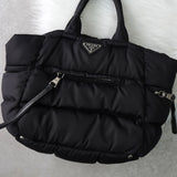 プラダ ナイロン キルティング 2way ハンドバッグ ショルダーバッグ トライアングルロゴ ブラック