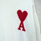 アミパリ アミ パリス ハートロゴ ニット アイボリー レディース