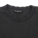バレンシアガ UNIFIT ターニングロゴ オーバーサイズ ダメージ加工 クルーネック ショートスリーブ 半袖Ｔシャツ ブラック 5 メンズ - NEWSED
