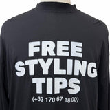 バレンシアガ UNISEX Free Styling Tips Tee ダメージ加工 薄手 長袖Ｔシャツ ブラック 1 メンズ - NEWSED