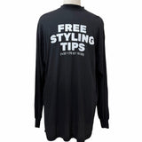 バレンシアガ UNISEX Free Styling Tips Tee ダメージ加工 薄手 長袖Ｔシャツ ブラック 1 メンズ - NEWSED