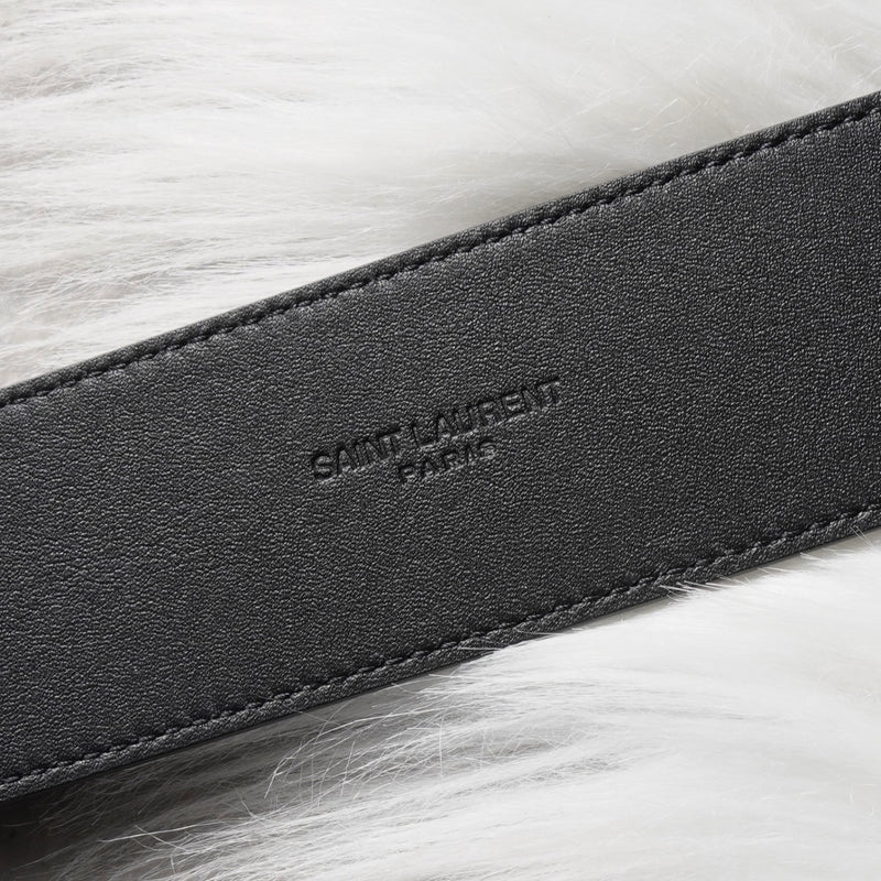 サンローラン パリ レザー ベルト 80 メンズ ブラック