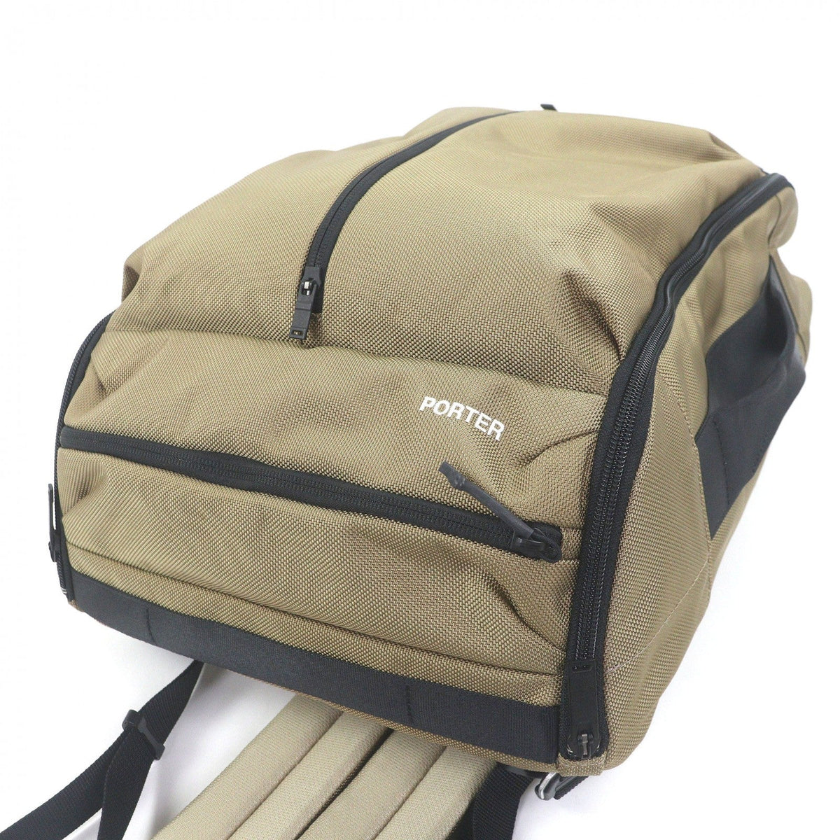 ポーター UPSIDE アップサイド 3WAY OVERNIGHT BRIEFCASE コーデュラバリスティックナイロン ブリーフケース リュック・デイパック ベージュ メンズ - NEWSED