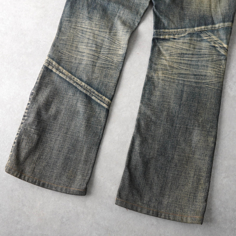 USED ヴィンテージ加工 デニム ジーンズ ブルー - NEWSED