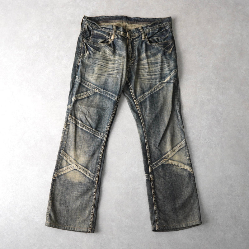 USED ヴィンテージ加工 デニム ジーンズ ブルー - NEWSED