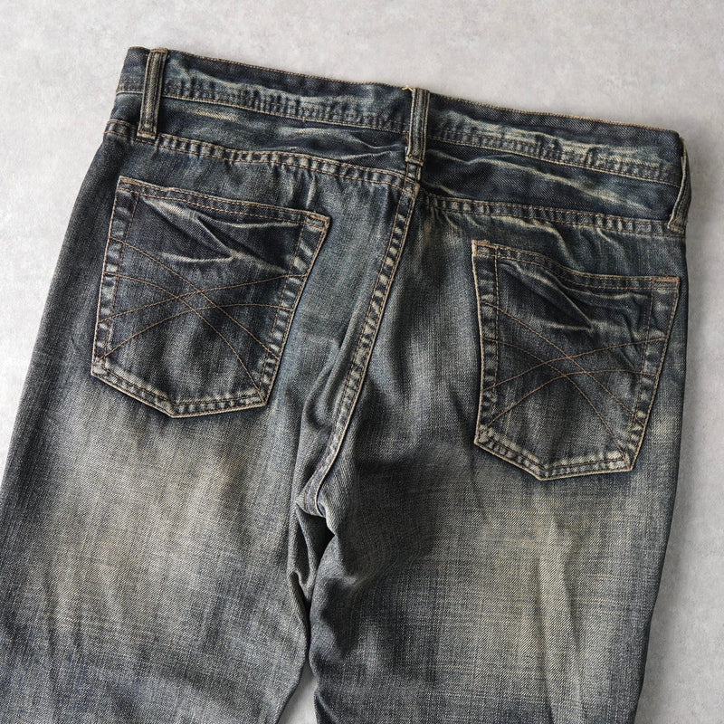 USED ヴィンテージ加工 デニム ジーンズ ブルー - NEWSED