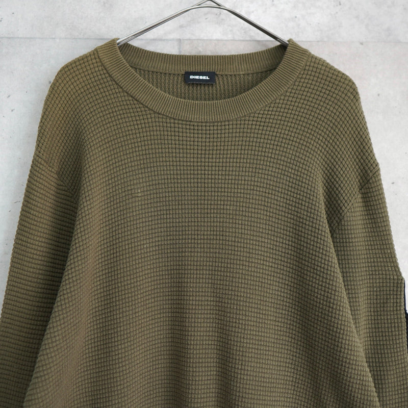 Utility Pocket Waffle Cotton Sweater - NEWSED