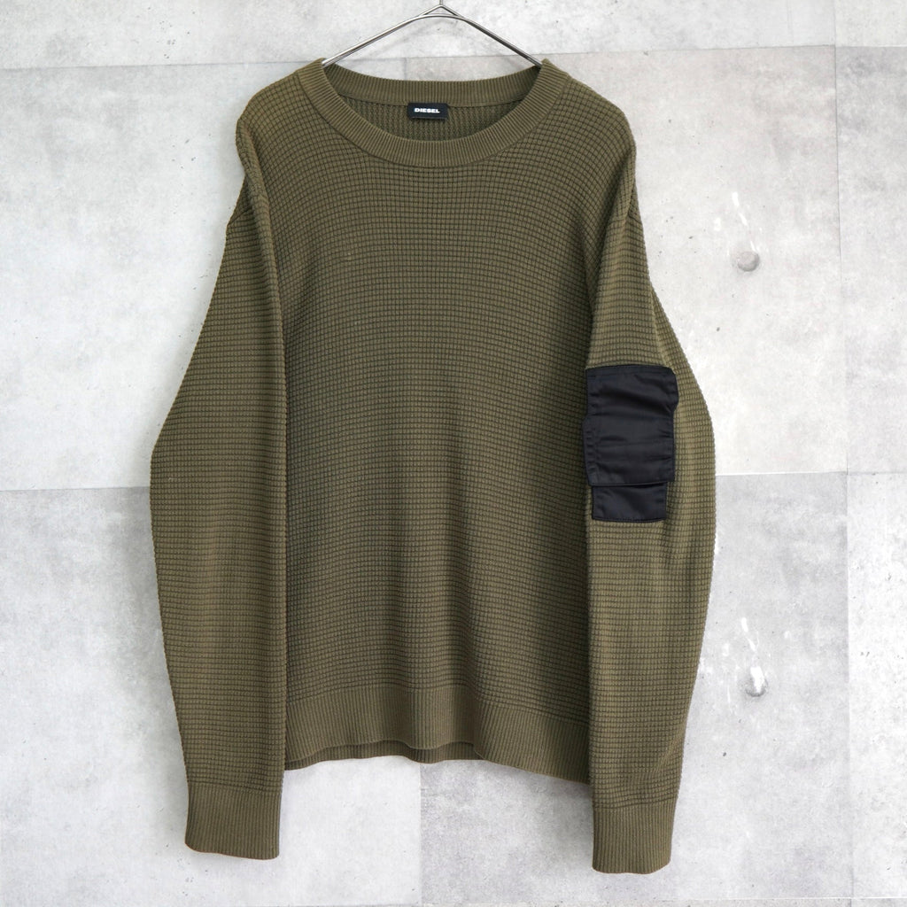 Utility Pocket Waffle Cotton Sweater