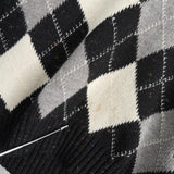 ヴァレンティノ ヴィンテージ Vネック ニット アーガイル柄 ロゴ 刺繍 ブラック - NEWSED