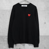 PLAY Comme des Garcons 心形徽标 V 领针织衫 黑色