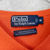 ポロ ラルフローレン ロゴ 刺繍 Ｖネック ニット オレンジ