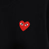 PLAY Comme des Garcons 心形徽标 V 领针织衫 黑色