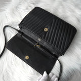 ヴァレンティノ Ｖステッチ レザー ショルダーバッグ ブラック - NEWSED