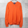 ポロ ラルフローレン ロゴ 刺繍 Ｖネック ニット オレンジ