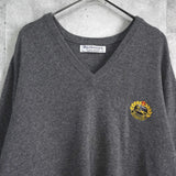 バーバリー ヴィンテージ エンブレムロゴ Vネック ニット グレー - NEWSED